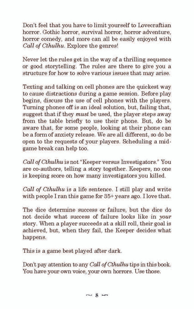 Call of Cthulhu: Keeper Tips