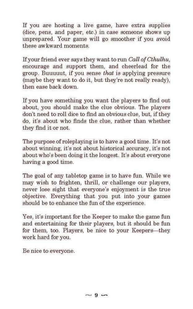 Call of Cthulhu: Keeper Tips