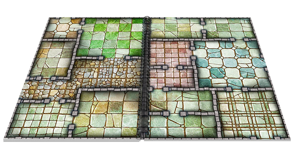Loke Battle Mats: Big Book of Battle Mats - Cells & Shrines 12x9"