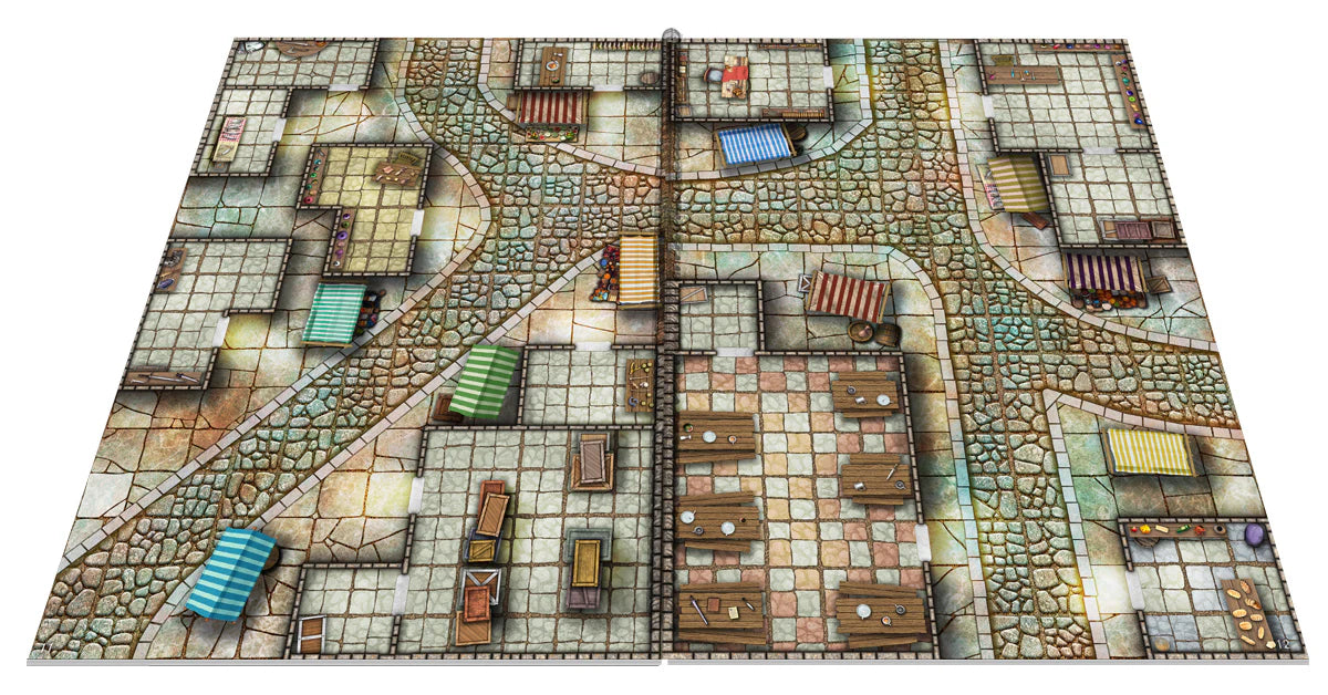 Loke Battle Mats: Giant Book of Battle Mats - Streets, Sewers & Cemeteries 17x12"