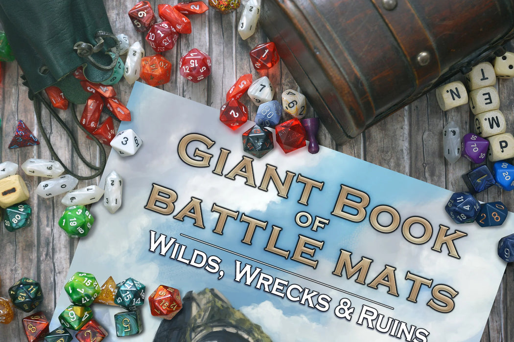 Loke BattleMats: Giant Book of Battle Mats - Wilds, Wrecks & Ruins 17"x12"