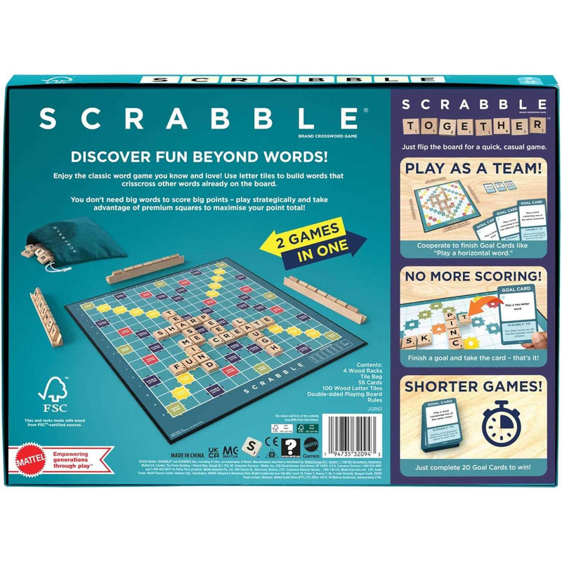 Scrabble (Wood Refresh) - 2 Games in 1!