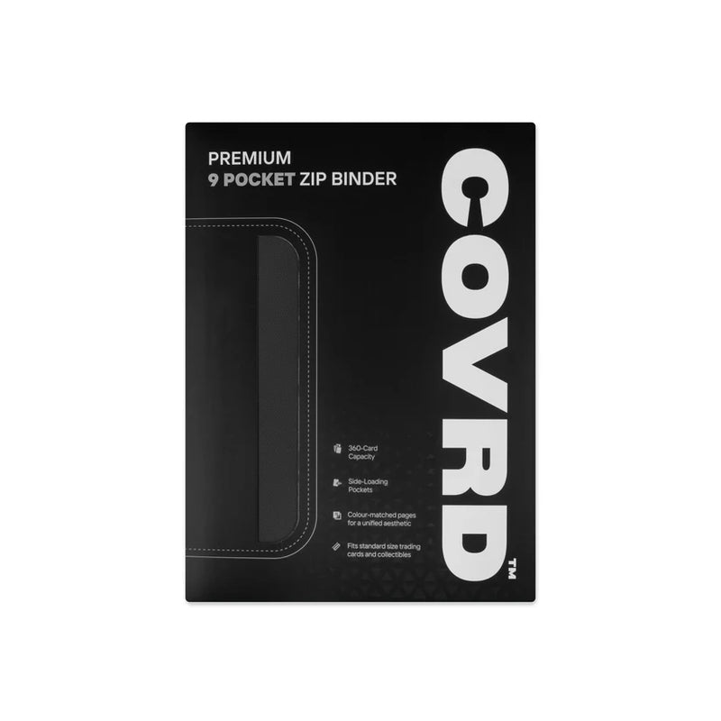 COVRD Premium 9 Pocket Zip Binder - Black