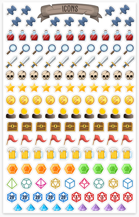 GlassStaff TTRPG Notebook Mini Stickers - 600+ Vinyl Stickers