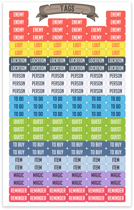 GlassStaff TTRPG Notebook Mini Stickers - 600+ Vinyl Stickers