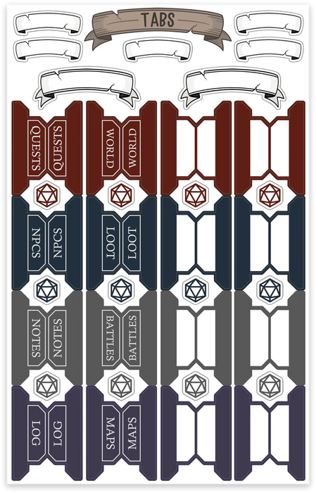 GlassStaff TTRPG Notebook Mini Stickers - 600+ Vinyl Stickers