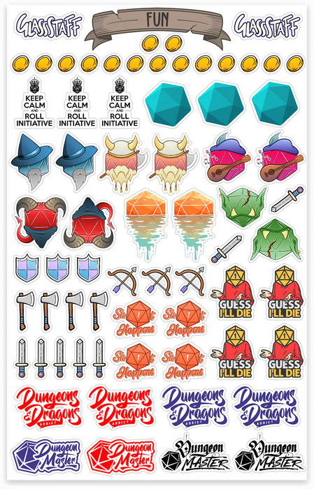 GlassStaff TTRPG Notebook Mini Stickers - 600+ Vinyl Stickers