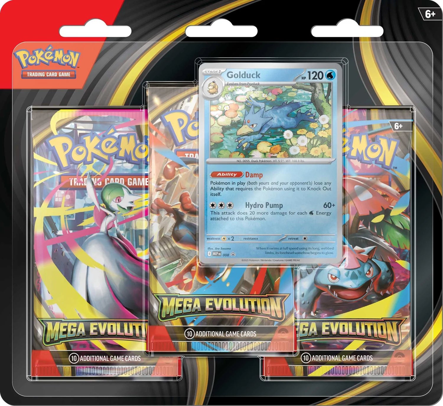 Pokémon TCG: Mega Evolution 3-Pack - Golduck