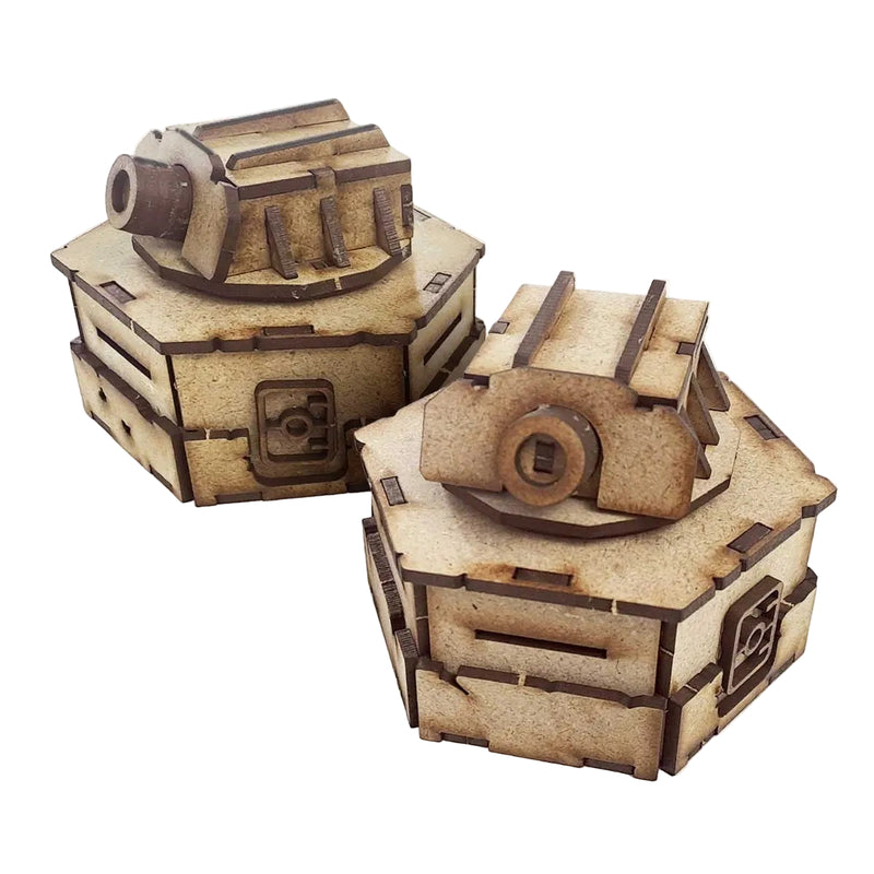 PWork Wargames MDF Terrain Scenery - Trench Turrets