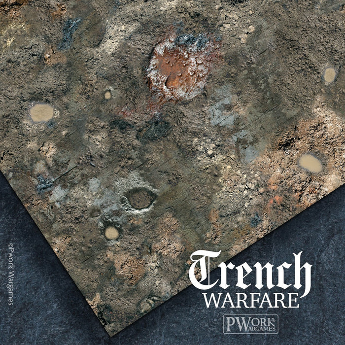 PWork Wargames Neoprene/Rubber Terrain Mat: Trench Warfare - 44x90"