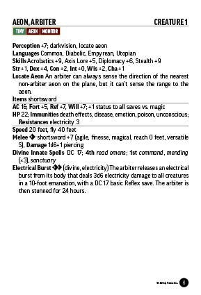 Pathfinder Monster Core Battle Cards