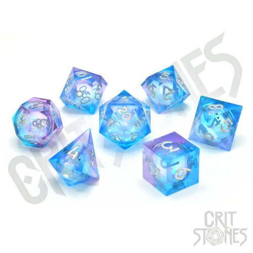 CritStones Liquid Core Resin Dice Set - Pink Ice (7pcs)