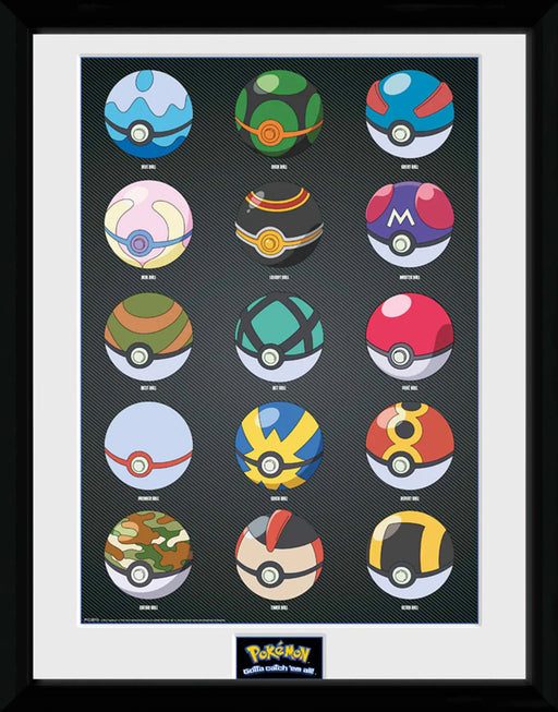Pokémon Framed Print - Pokéballs