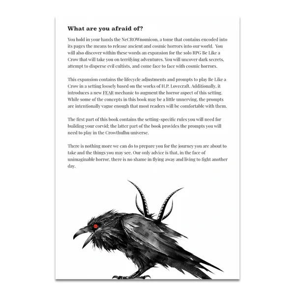 Crowthulhu - A Cosmic Horror Setting for Be Like a Crow