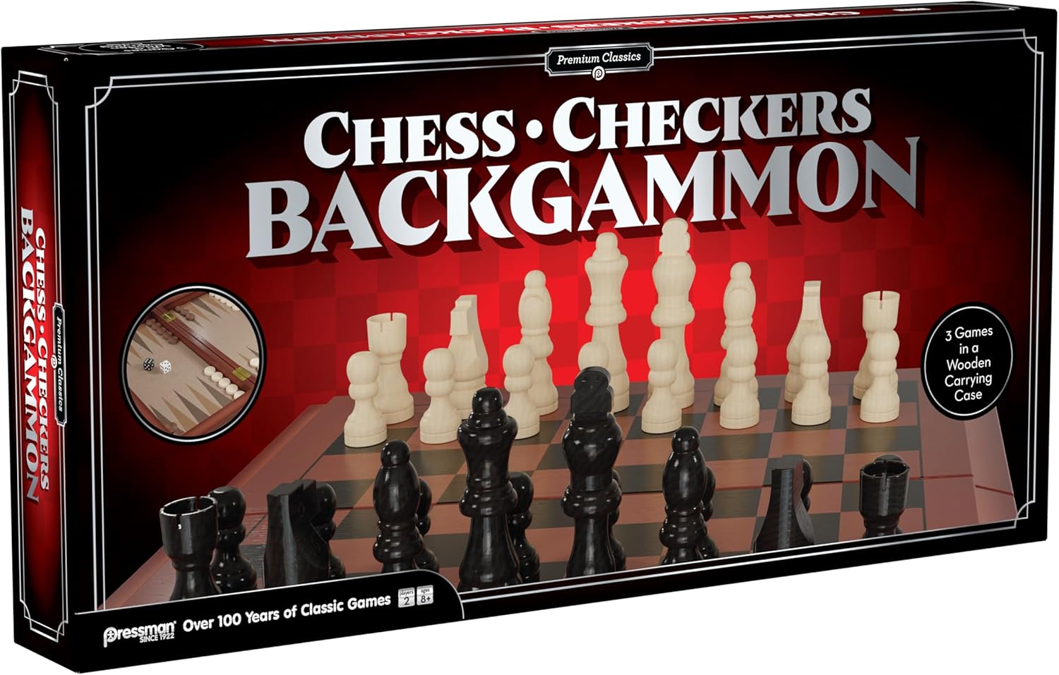 Pressman Premium Classics - Chess, Checkers, Backgammon