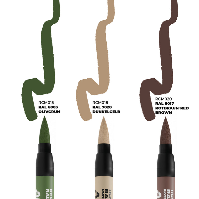 AK Interactive Real Colors Markers - Late German AFV Camo Colors Set