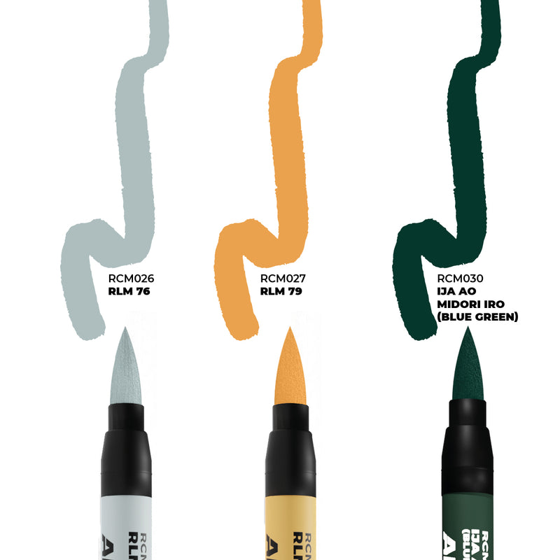 AK Interactive Real Colors Markers - WWII Axis Aircraft Squiggle Camouflage Set