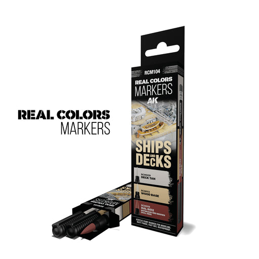 AK Interactive Real Colors Markers - Ships & Decks Set