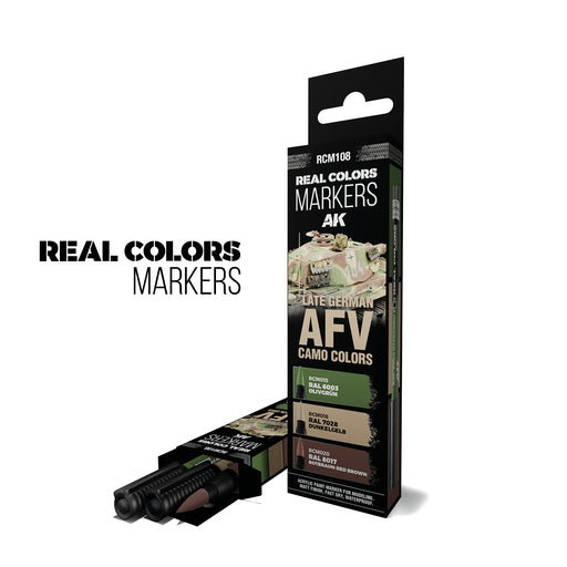 AK Interactive Real Colors Markers - Late German AFV Camo Colors Set