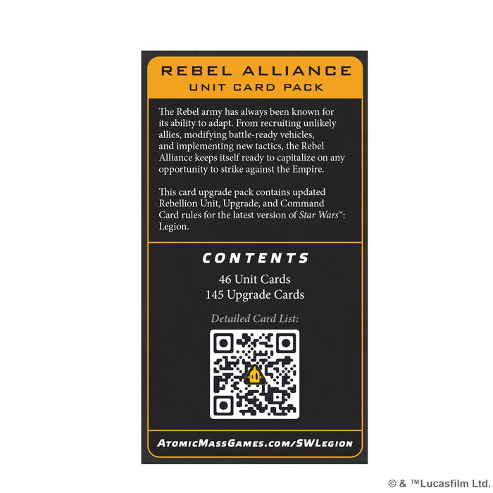 Star Wars: Legion - Rebel Alliance Unit Card Pack