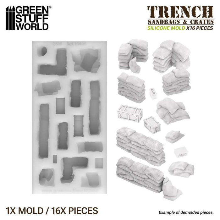 Silicone Molds - Trench Sandbags and Crates