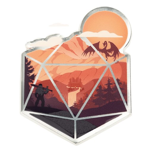 GlassStaff Enamel Pin - The d20 Hero