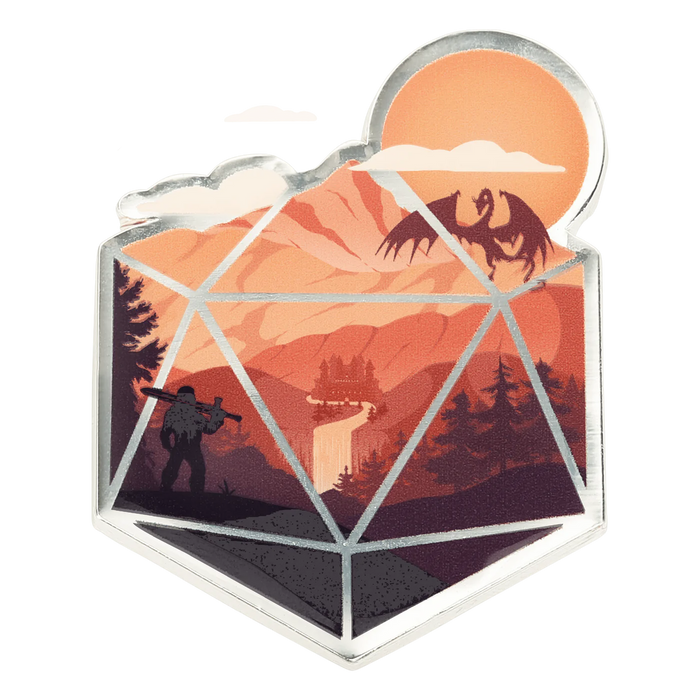 GlassStaff Enamel Pin - The d20 Hero