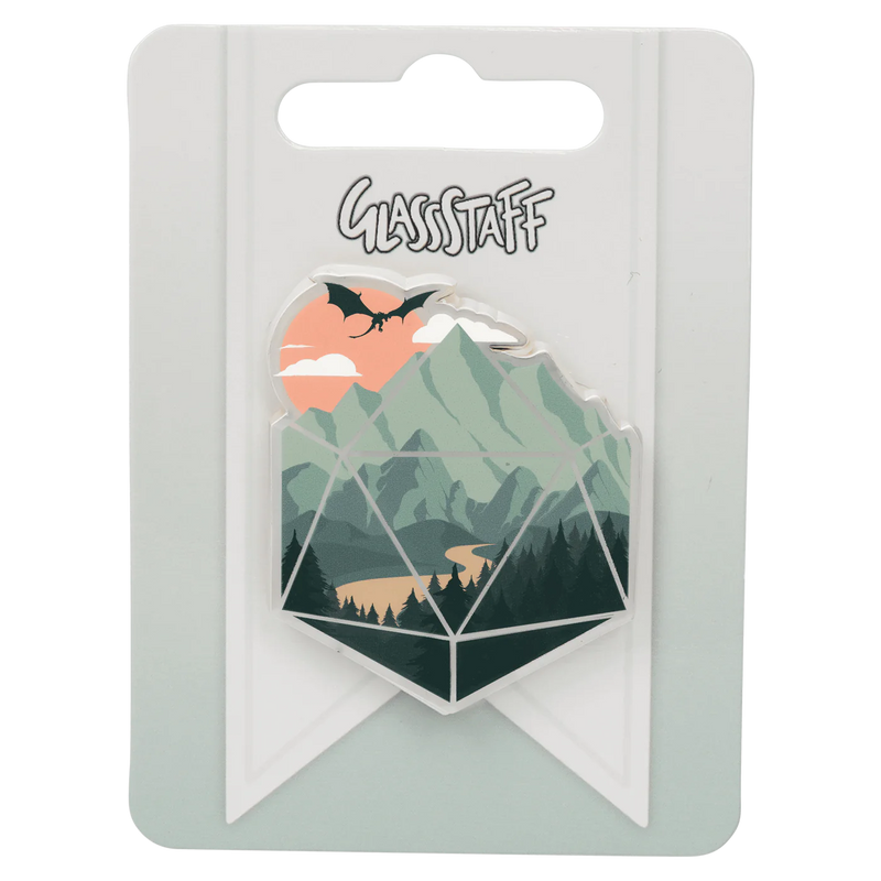 GlassStaff Enamel Pin Pin - A d20 Scene