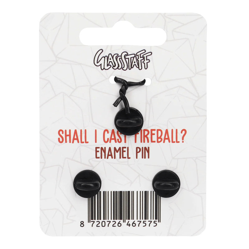 GlassStaff Enamel Spinner Pin - Shall I cast Fireball?