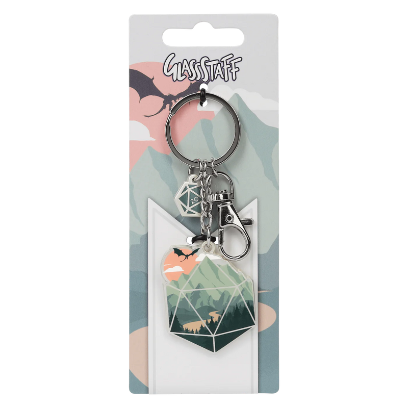 GlassStaff Metal Keychain - Scenic d20