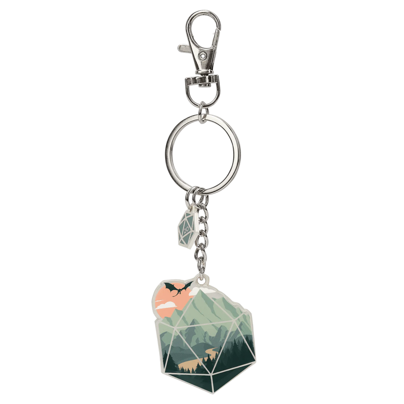 GlassStaff Metal Keychain - Scenic d20