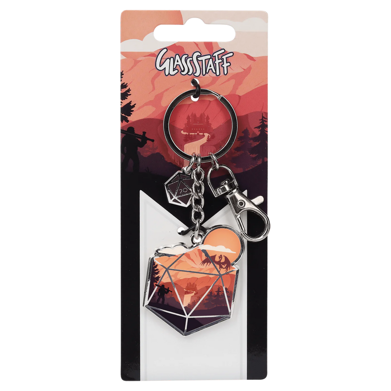 GlassStaff Metal Keychain - The d20 Hero
