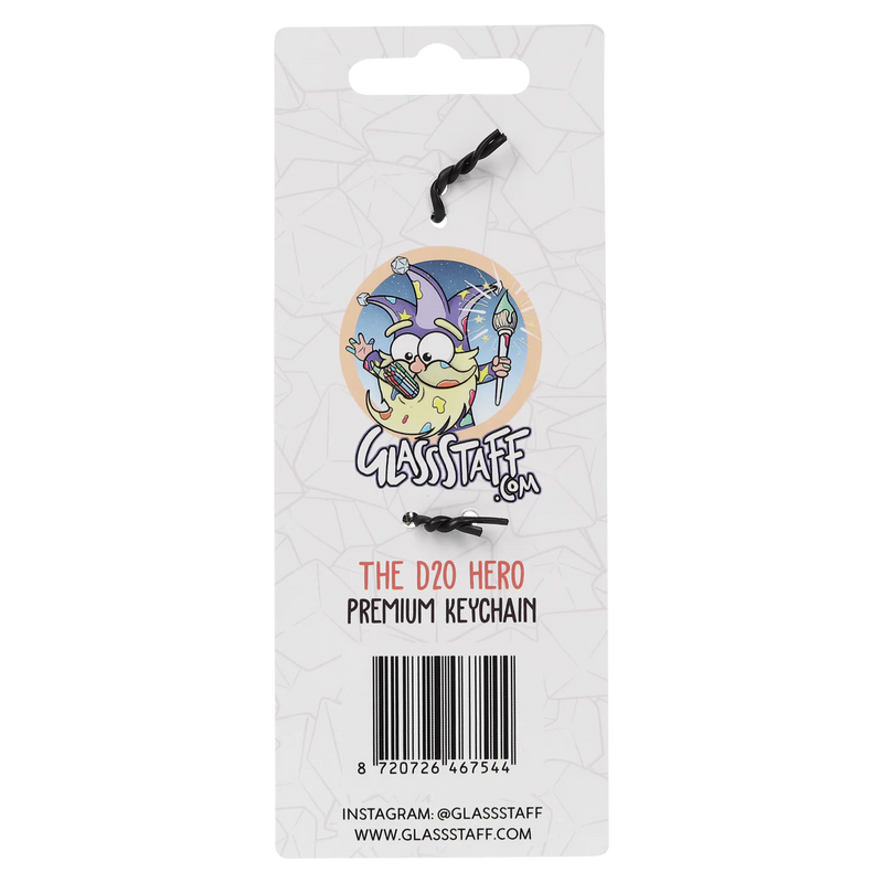 GlassStaff Metal Keychain - The d20 Hero