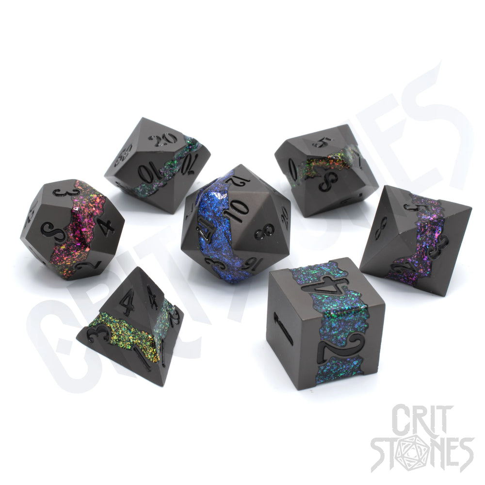 CritStones Metal Dice Set - Spectrum Trails (7pcs)