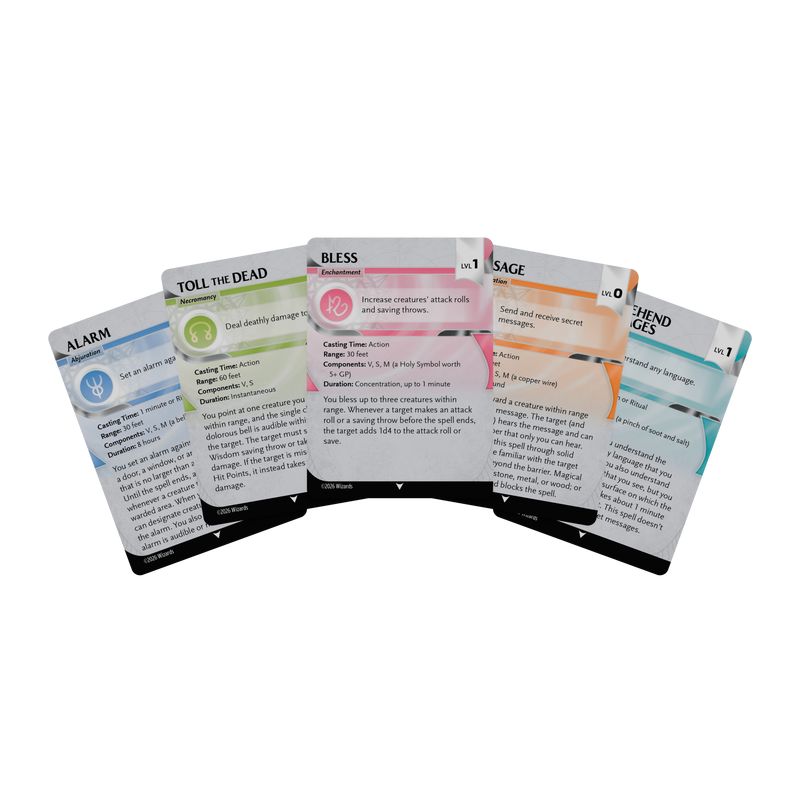 Dungeons & Dragons Reference Cards - Spells: Levels 0-1 - Pre-Order