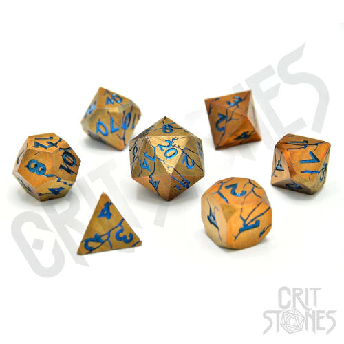 CritStones Cracked Metal Dice Set - Sundered Spells (7pcs)
