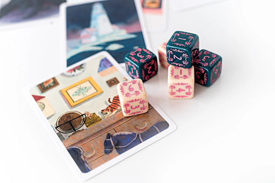 Brindlewood Bay: Suspect Cards & Needlepoint Dice
