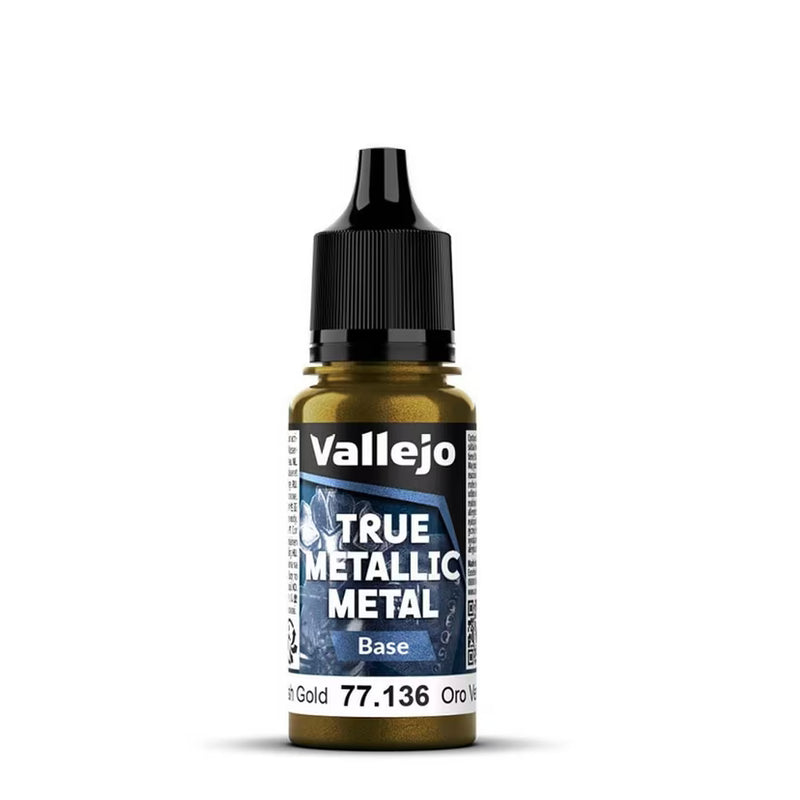 Vallejo True Metallic Metal Base - Greenish Gold - 18ml