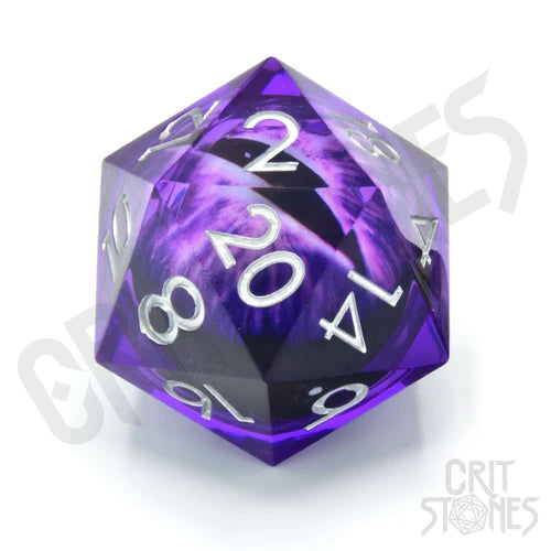 CritStones Floating Eye Resin D20 Dice - Void Vision (33mm)