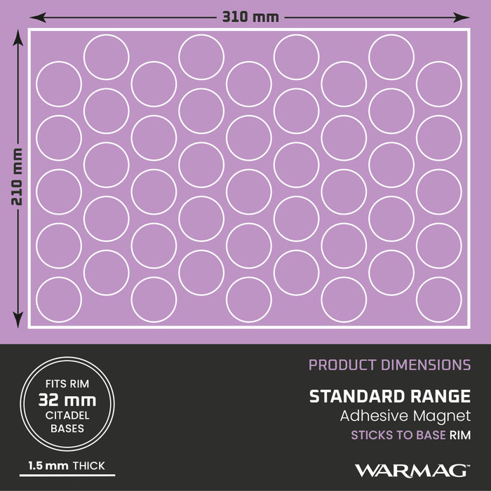 WarMag 32mm Outer Base Magnet Circles (Pack of 45)