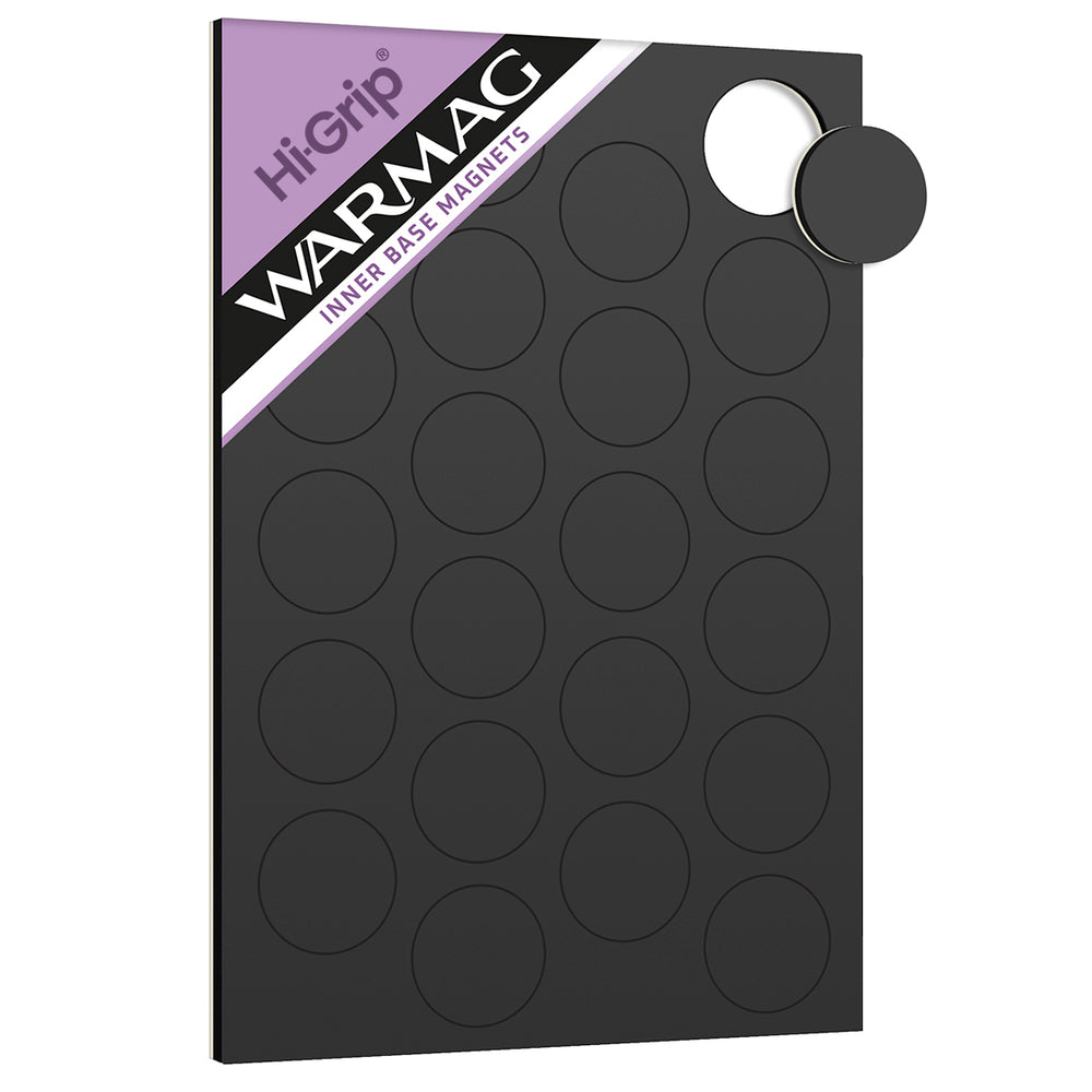 WarMag Hi-Grip Inner Base Magnets for 25mm Round Bases (Pack of 22)
