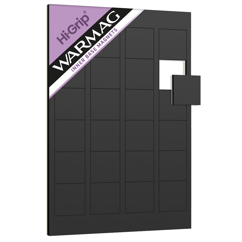 WarMag Hi-Grip Inner Base Magnets for 25mm Square Bases (Pack of 24)