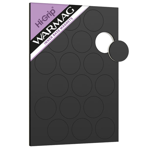 WarMag Hi-Grip Inner Base Magnets for 28.5mm Round Bases (Pack of 18)