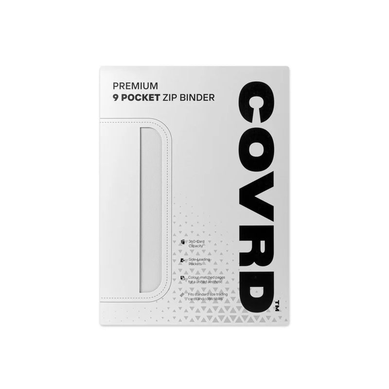 COVRD Premium 9 Pocket Zip Binder - White