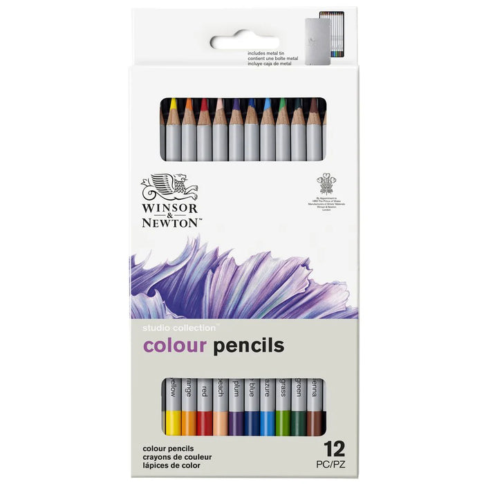 Winsor & Newton Colour Pencils x12 in Tin