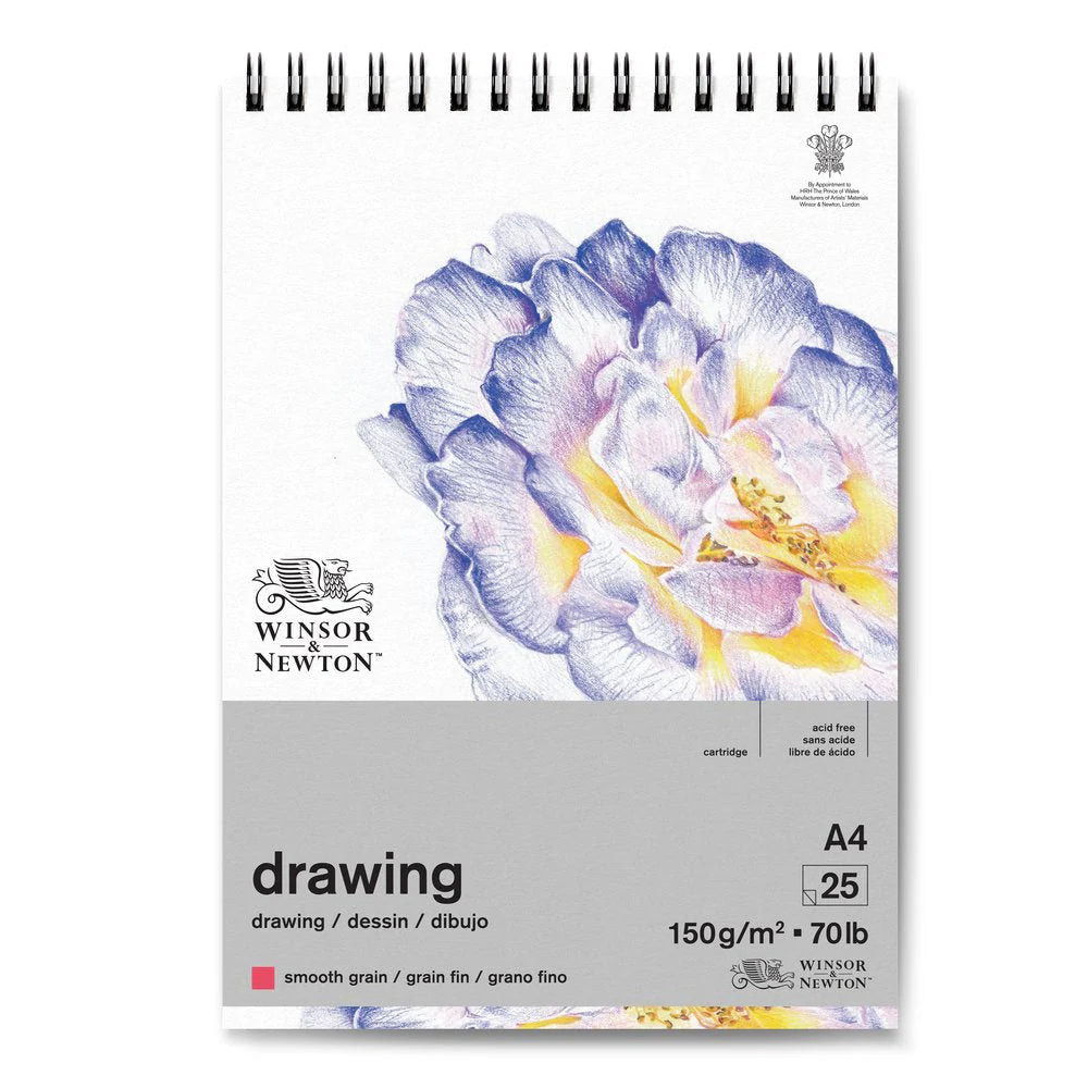 Winsor & Newton Drawing Pad 150gsm A4 Spiral 25 Sheets