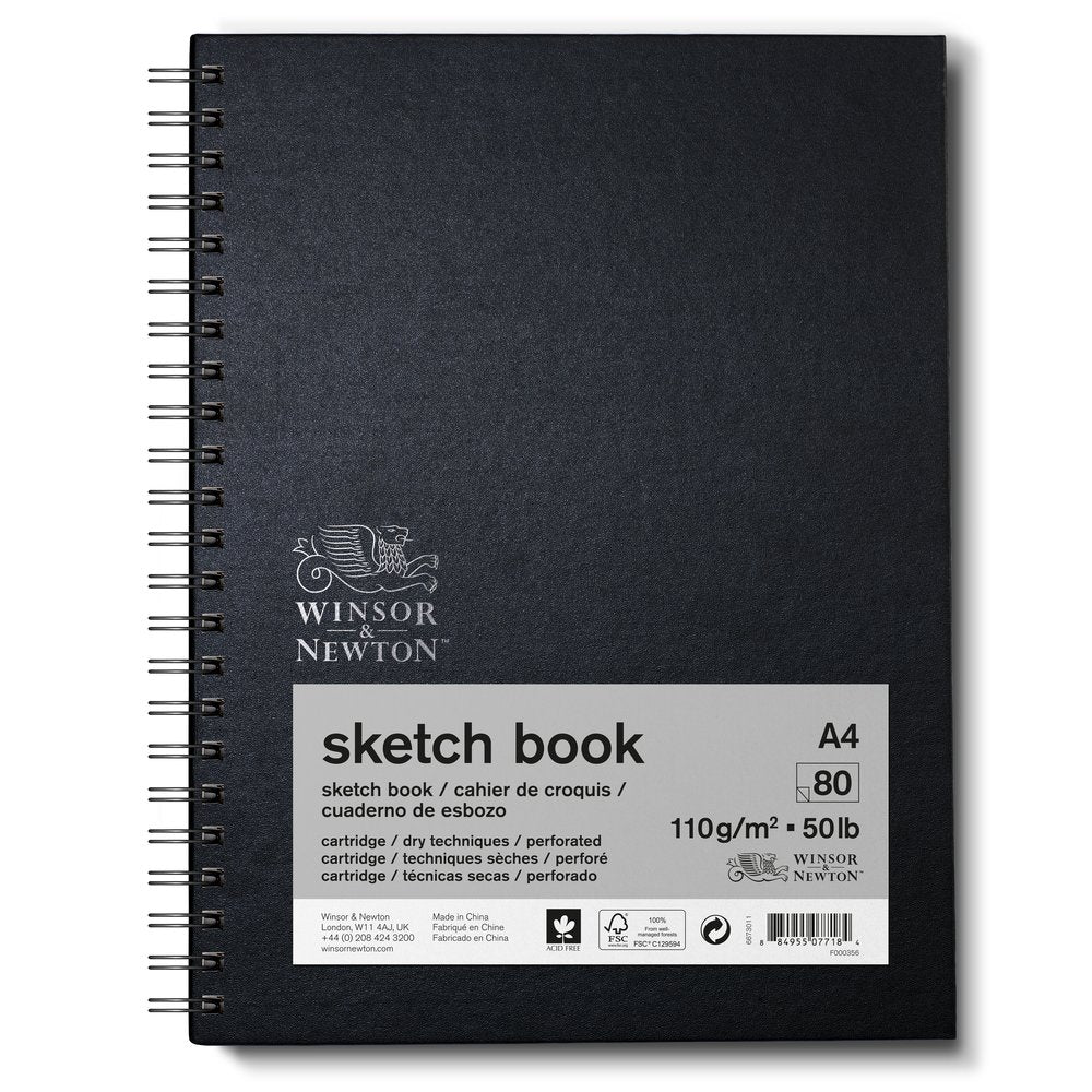 Winsor & Newton Sketch Book 110gsm A4 Spiral 80 Sheets