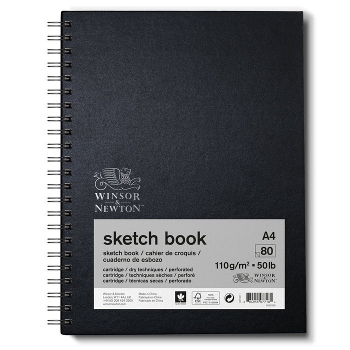 Winsor & Newton Sketch Book 110gsm A4 Spiral 80 Sheets