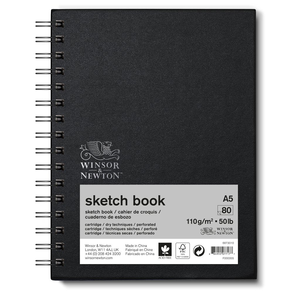 Winsor & Newton Sketch Book 110gsm A5 Spiral 80 Sheets