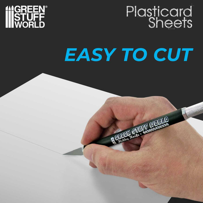 ABS Plasticard - Medium Rectangles Textured Sheet - A4